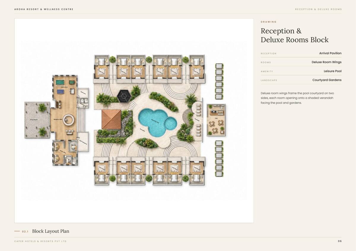 Reception & Deluxe Rooms block floor plan