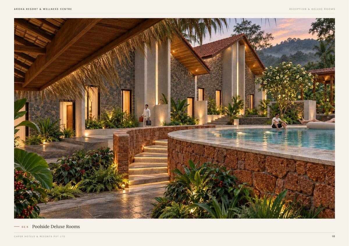 Reception poolside cabana, aerial view