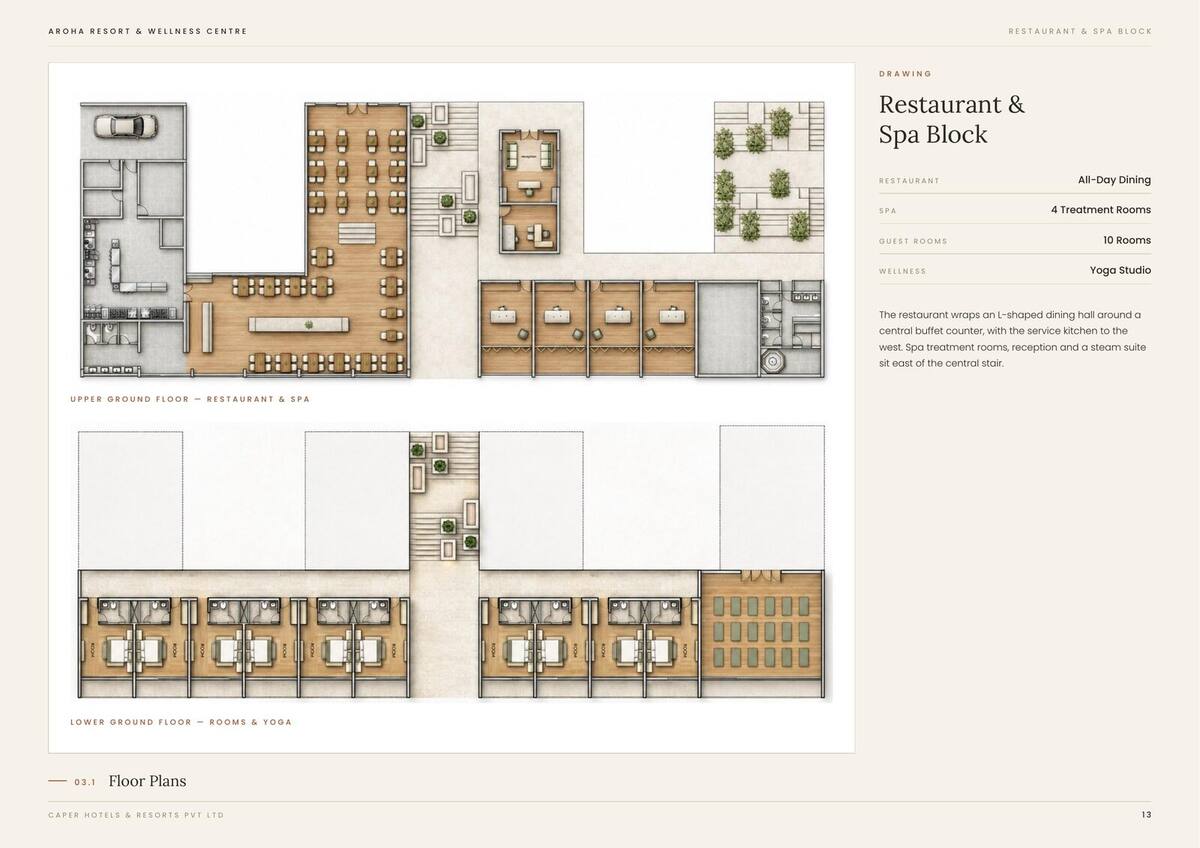 Restaurant & Spa block floor plans