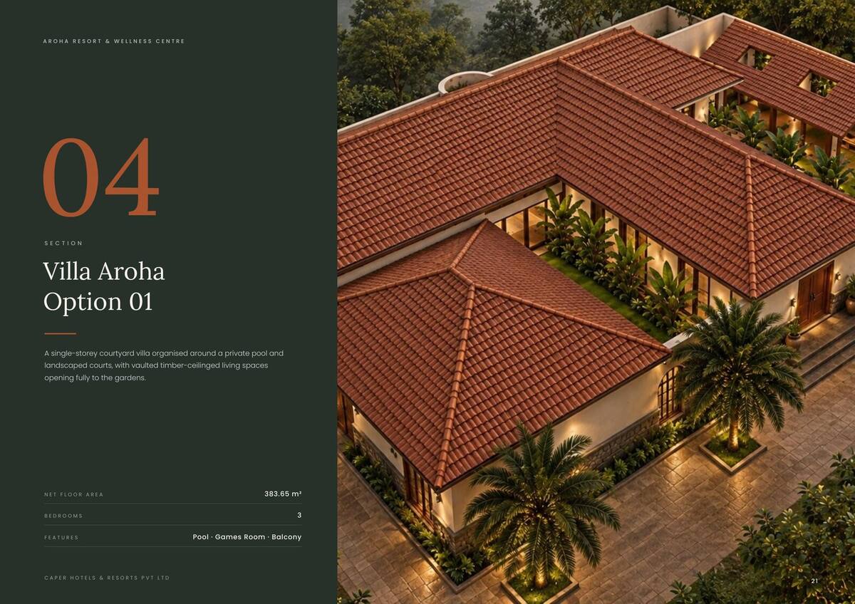 Aroha Resort & Wellness Centre, section 04 divider: Villa Aroha Option 01