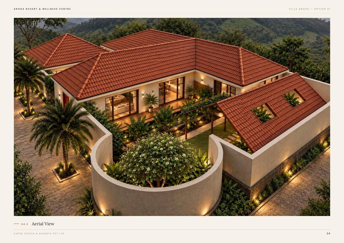 Villa Aroha Option 01, aerial view