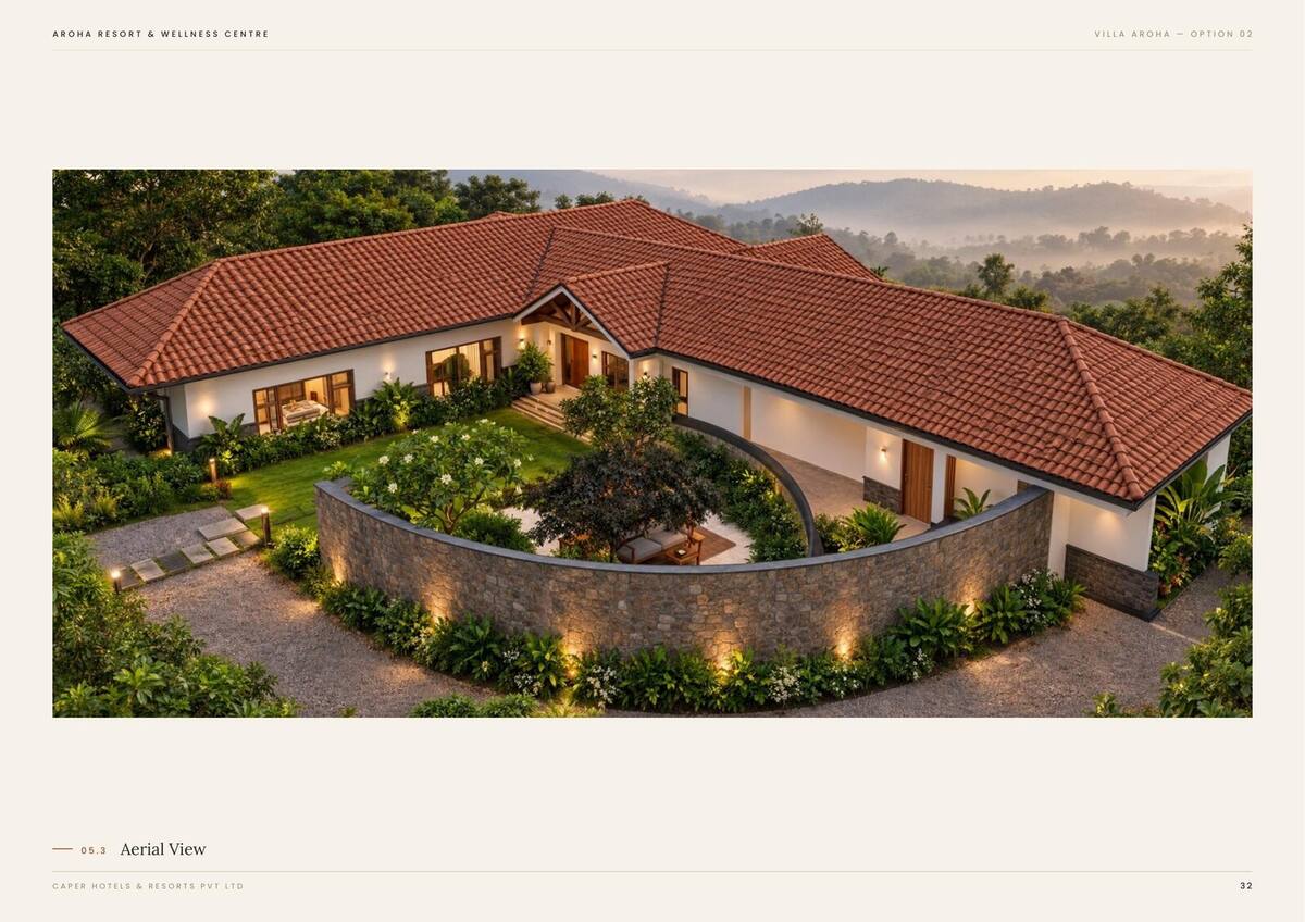 Villa Aroha Option 02, aerial roof view