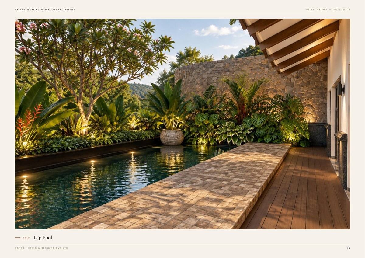 Villa Aroha Option 02, pool deck, daytime