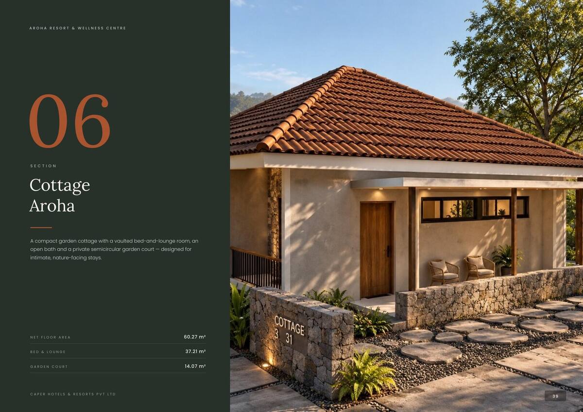Aroha Resort & Wellness Centre, section 06 divider: Cottage Aroha
